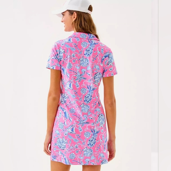 NWT Lilly Pulitzer UPF 50+ Dune Dress Rousseau Pink Barefoot Beachcomber… - Picture 3 of 13